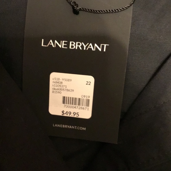 Lane Bryant Black Blouse hidden button 16,18,20,22. NWT - Picture 6 of 11